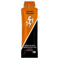 Lightning Endurance Energy Gel Squeezed Fruit Juice - Orange - 10 x 60 ml
