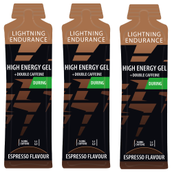 Lightning Endurance High Energy Gel + Caffeine - Double Espresso - 24 x 60 ml